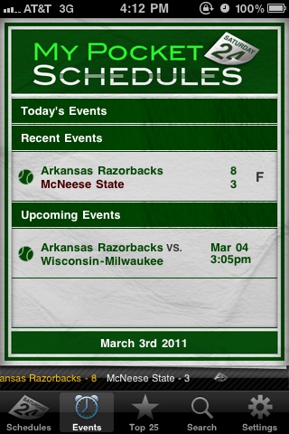 My Pocket Schedules Lite - Youth, College, Pro Teams