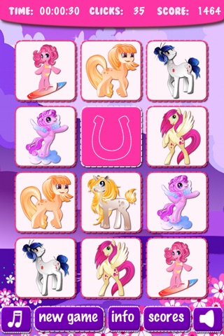 Pony Unicorn Memo Memories Matching Learning Kids Games for Girls and Toddlers screenshot 2