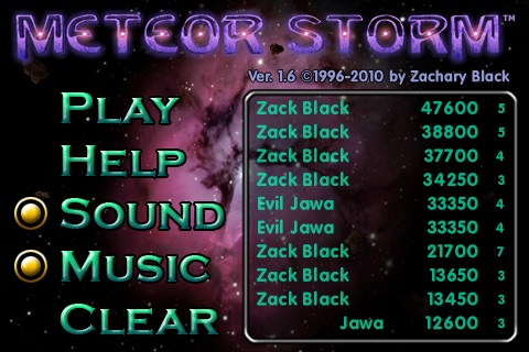 Meteor Storm Classic LITE screenshot 2