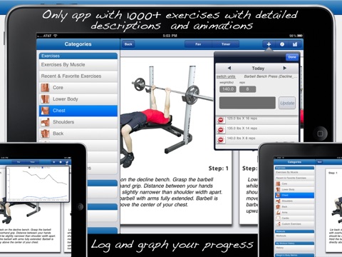 Fitness Buddy for iPad : 1700+ Exercise Workout Journal screenshot 2