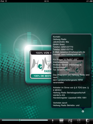 Hellweg Radio - iPad Version screenshot 2