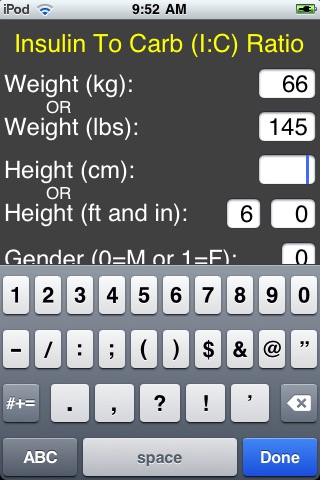 Insulin To Carb (I:C) Ratio Calculator