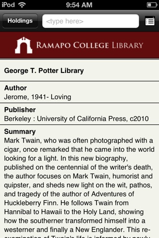 Ramapo College Library screenshot 3