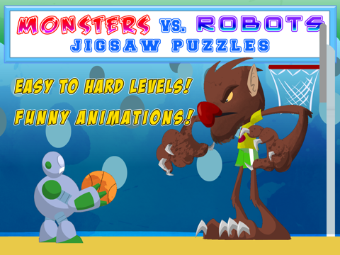 Screenshot #4 pour Monster Vs Robot Puzzle - Free Animated Kids Jigsaw Puzzles with Monsters and Robots - By Apps Kids Love, Inc!