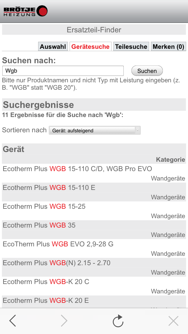 Screenshot #3 pour BROETJE Ersatzteil App