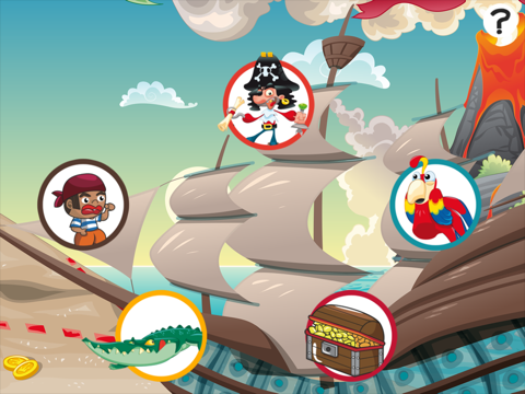 海で海賊、キャプテン、オウム、宝箱、ワニ船と幼稚園、保育園や保育所のためのゲームやパズル：海賊約子供の年齢2-5のためのゲーム！のおすすめ画像1
