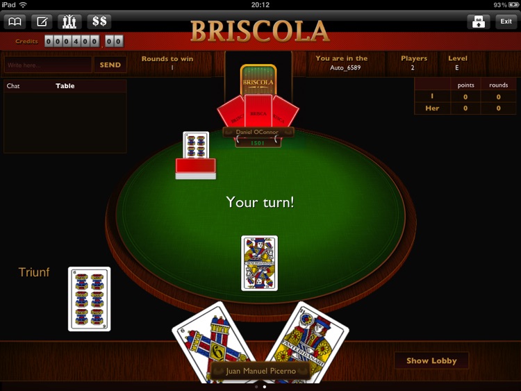 Briscola Playing game