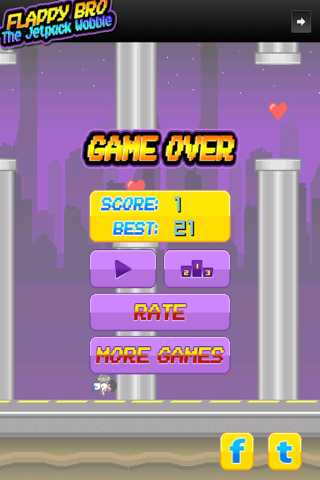 Flappy Bro The Jetpack Wobble screenshot 4