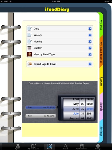 iFood Diary for iPad screenshot 3
