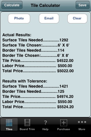 Tiles & Board Calculators screenshot 2