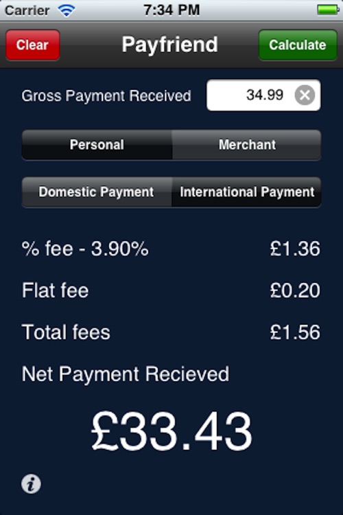 Payfriend - UK Paypal fee calculator screenshot-3