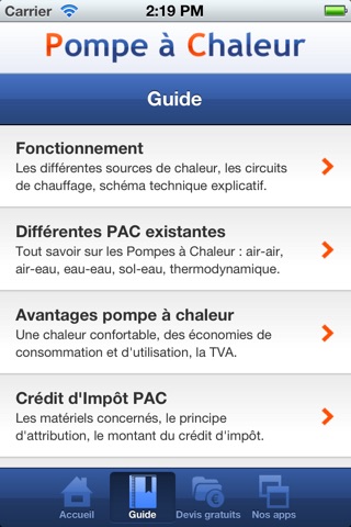 Pompe à chaleur screenshot 2