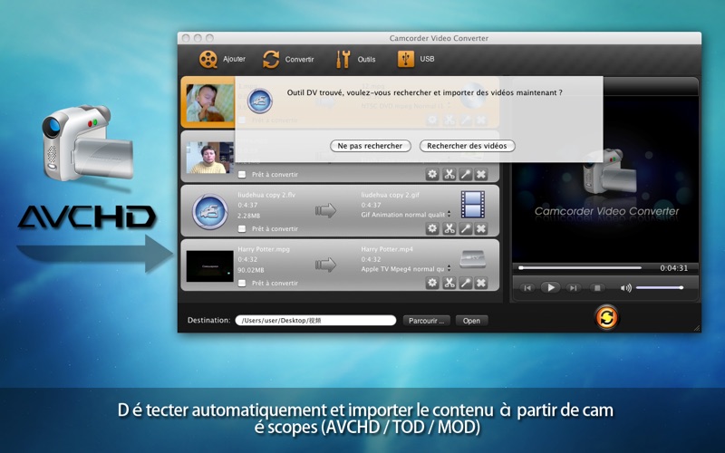 Screenshot #1 pour Camcorder Video Converter