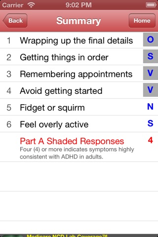 ADULT ADHD Screener screenshot 2