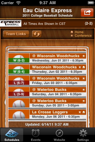 Official Eau Claire Express Edition for My Pocket Schedules screenshot 2