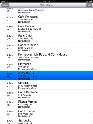 Free WiFi Cafe Spots for iPad screenshot 2