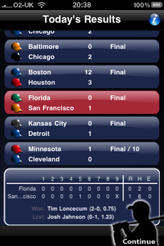 fizz baseball 2010 free iphone screenshot 3