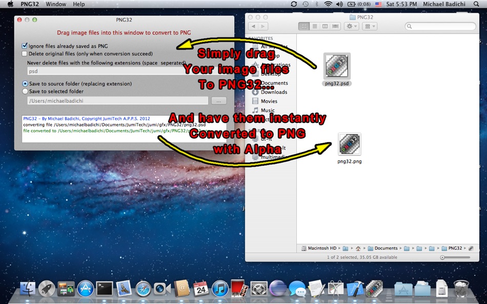 #1. PNG32 - Alpha Channel PNGs - Made easy! (macOS) 由: JumiTech
