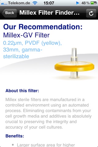 EMD Millex Filter Finder screenshot 3