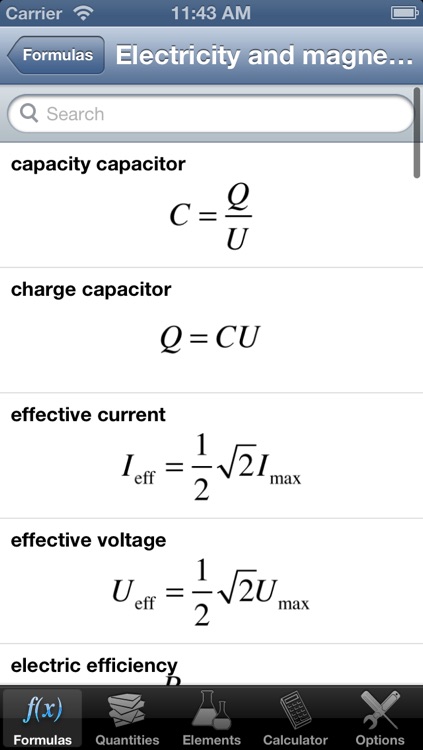 iFormulas for iPhone and iPod Touch