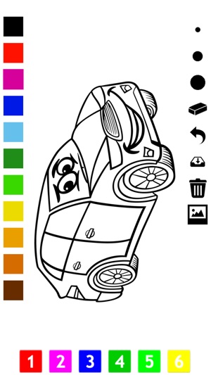 著色書 兒童汽車：許多像一輛賽車，公共汽車，拖拉機，卡車和更多的圖片。遊戲，學習如何畫一幅畫(圖4)-速報App