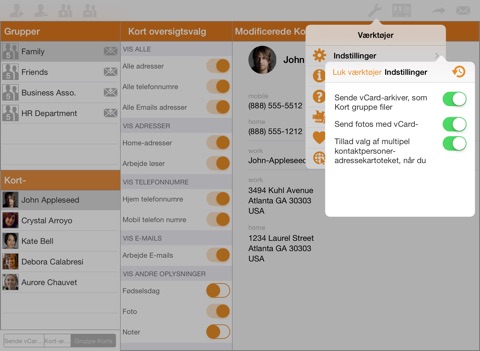 VCard Sender Professional screenshot 4
