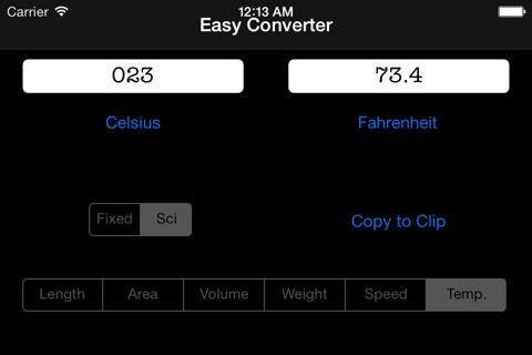 Easy Converter - universal unit convert ( length, area, volume, speed, weight, temperature ) screenshot 2