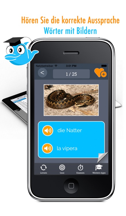 Learn German and Italian Vocabulary: Memorize Words - Free screenshot-0