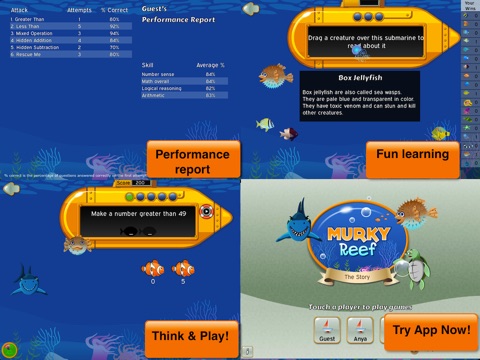 Murky Reef - Math & Logic for 2nd Grade screenshot 4
