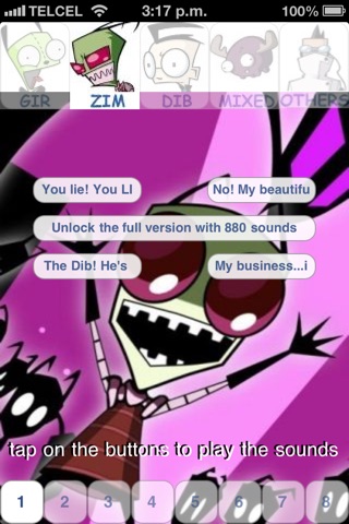 Gir Invader Zim Dib Gaz - 880 Sounds And Quotes soundboard free version screenshot 2