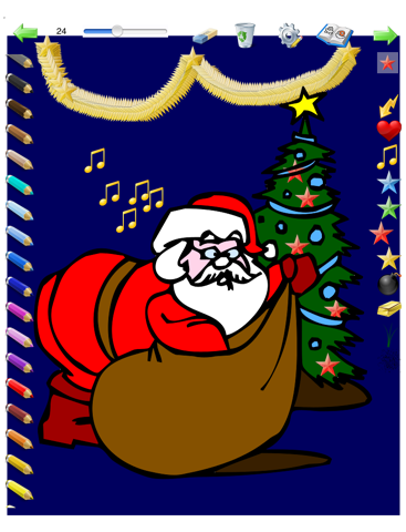 Coloriages de Noël pour les enfants pour iPad avec des crayons de couleurs - 36 dessins à colorier avec le Père Noël, des sapins, des lutins, et plus - GRATUIT screenshot 2