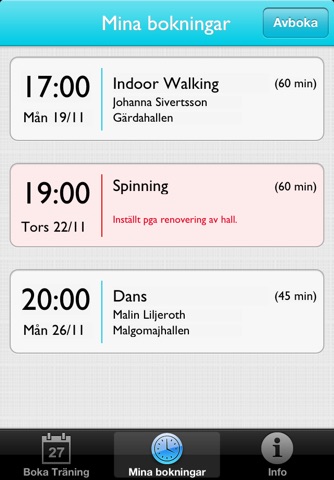 BokaTräning screenshot 2