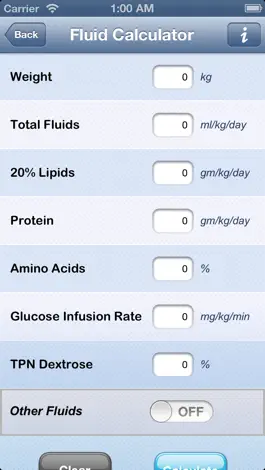 Game screenshot NICU Calculator apk