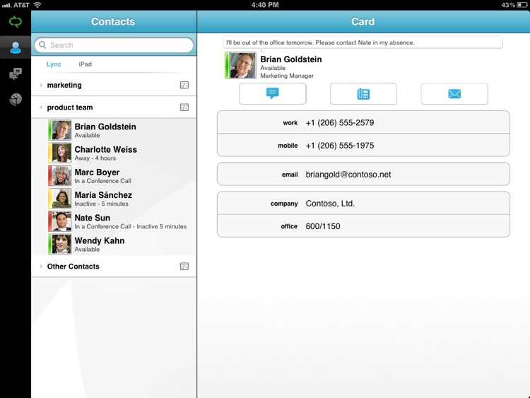 Microsoft Lync 2010 for iPad