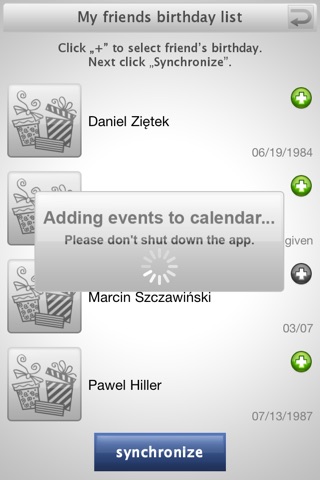 Birthday sync PLUS for Facebook screenshot 4