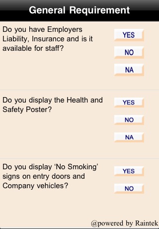 UK Health And Safety Quick Self Assessment screenshot 2