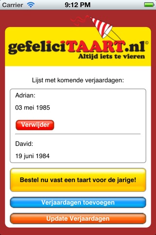 gefeliciTAART.nl verjaardagskalender screenshot 4