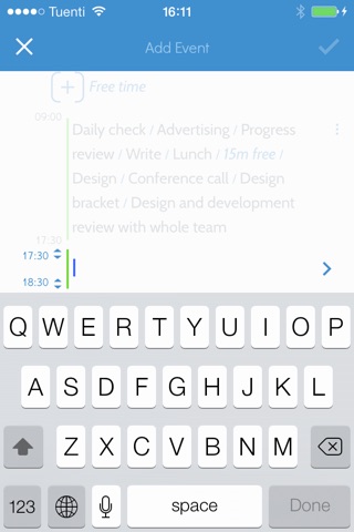Bracket Free Time Calendar Agenda from taps+apps screenshot 2