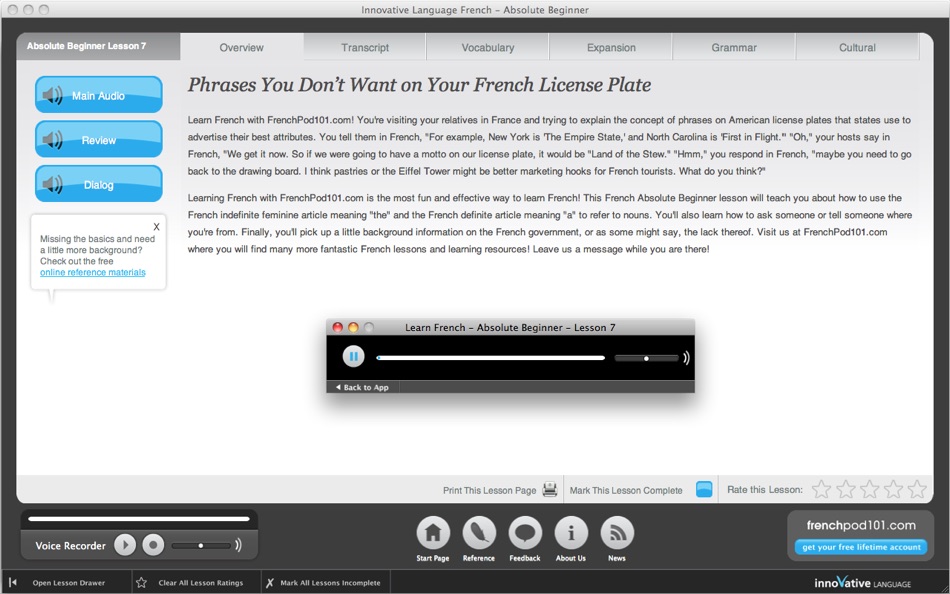 #2. Learn French - Absolute Beginner (Lessons 1 to 25) for Mac OS X (macOS) 由: Innovative Language Learning USA LLC