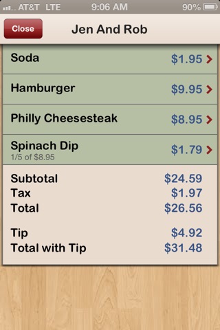 Separate Checks with QuickSplit - The Best Check Splitter / Tip Calculator...Period screenshot 4