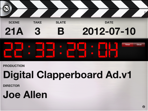 Screenshot #4 pour Digital Clapperboard - Timecode Sync and Video Slate