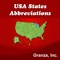 Our "USA States Abbreviations Flash Cards" app is a quick reference and easy approach for learning the two letter abbreviations for the 50 United States of America