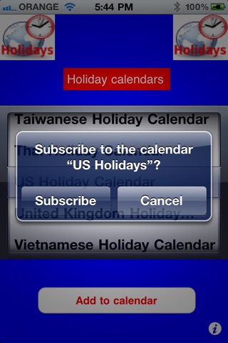 HolidayCal - Holiday calendars subscription screenshot 2