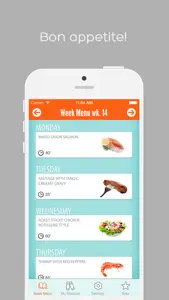 Week Menu - Plan your cooking with your personal recipe book - iPhone Edition screenshot #1 for iPhone