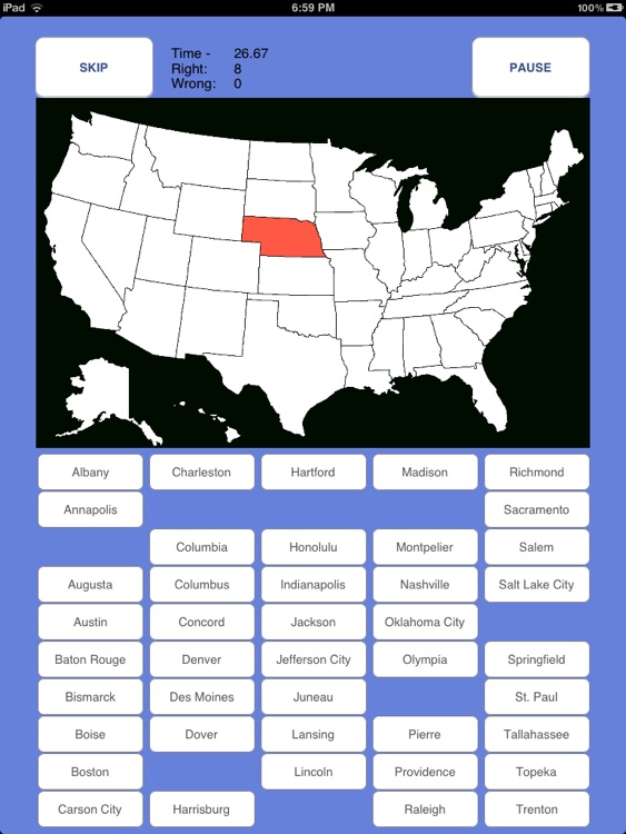 Capital Quiz - States of the USA