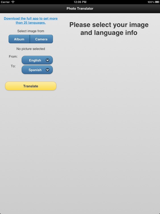 Photo Translator for iPad Pro