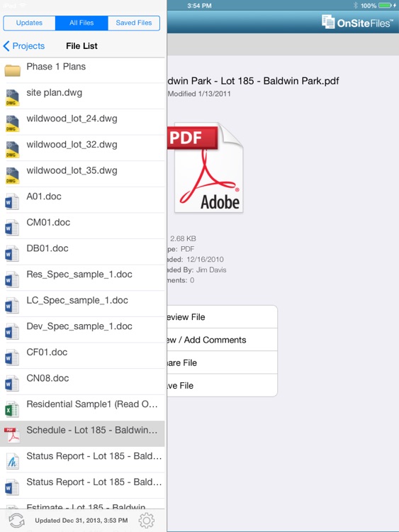 OnSite Files for iPad