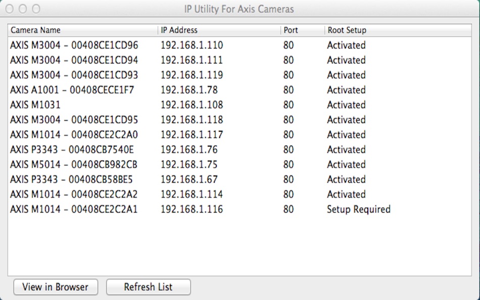 IP Camera Utility For Axis - 1.0.1 - (macOS)