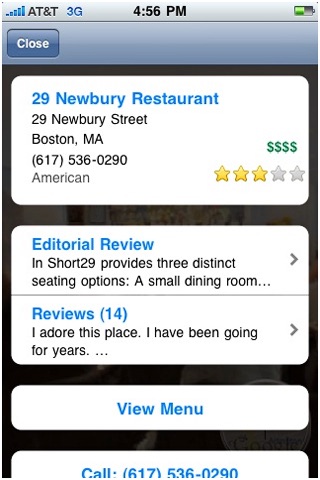 EveryScape Eats!, Boston Edition screenshot 3