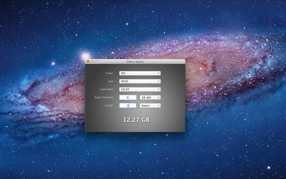 Video Space Calculator (macOS) 来自: Digital Rebellion LLC Video Space Calculator (macOS) 来自: Digital Rebellion LLC